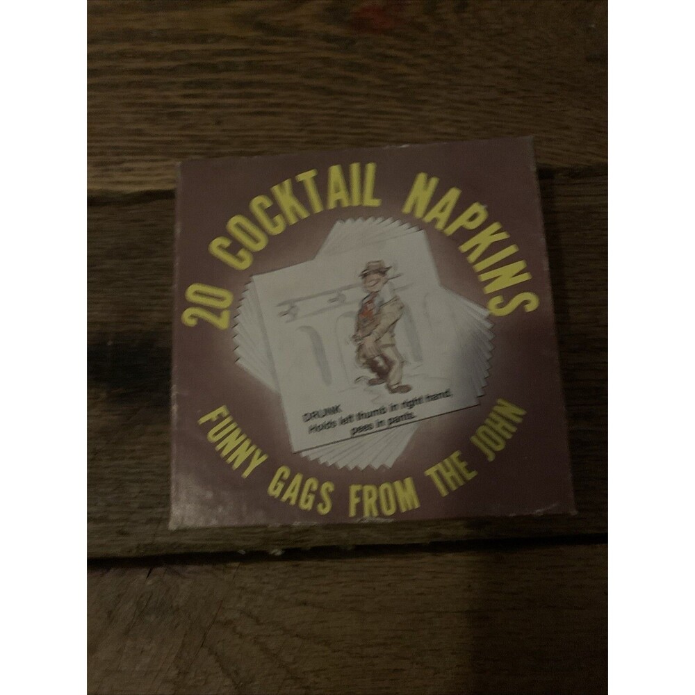 1983 20 Cocktail Napkins - Funny Gags From the John - New In Original Box